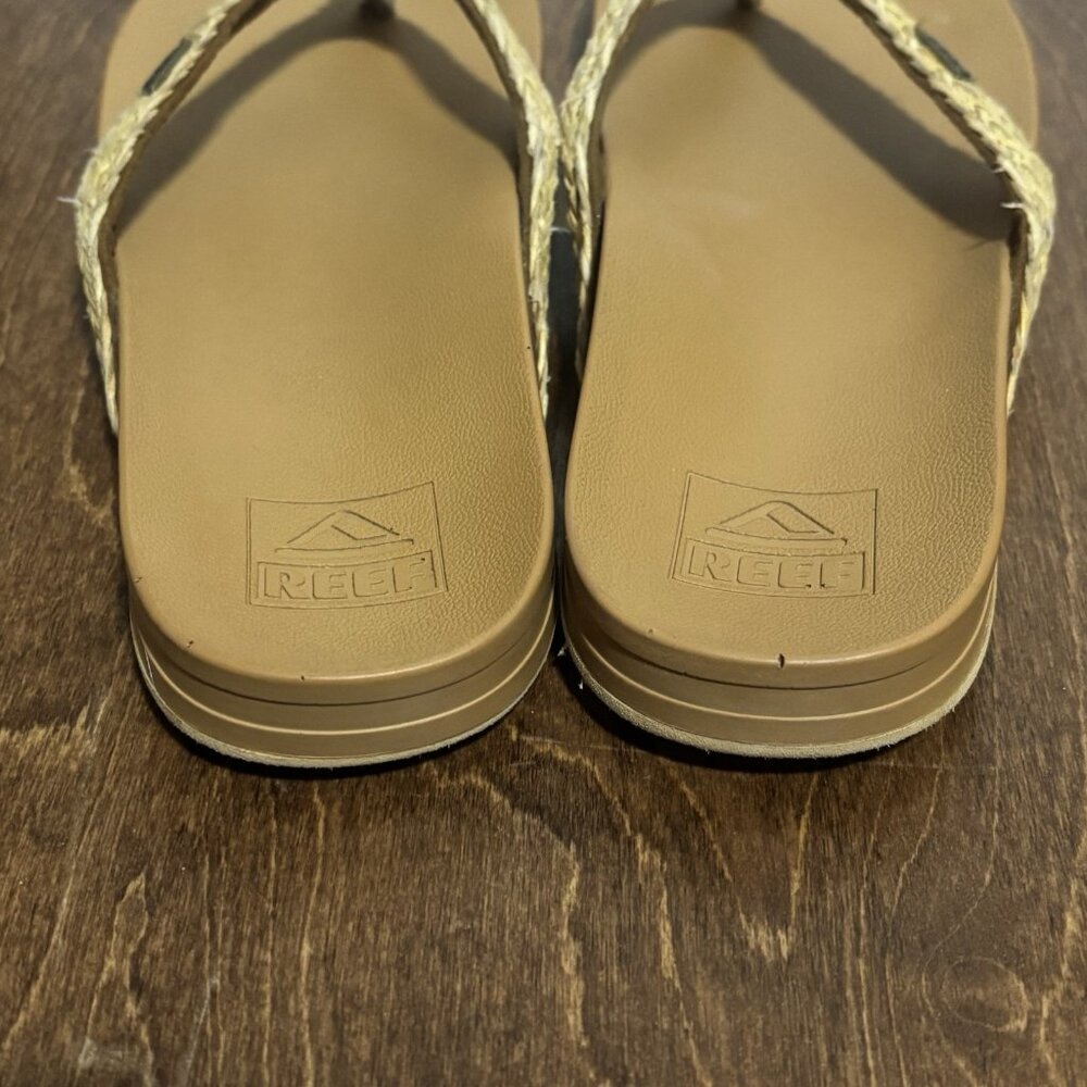 Reef Womens Braided Flip Flop Sandals- Size 10  Horizon Flip Tan - Picture 4 of 5